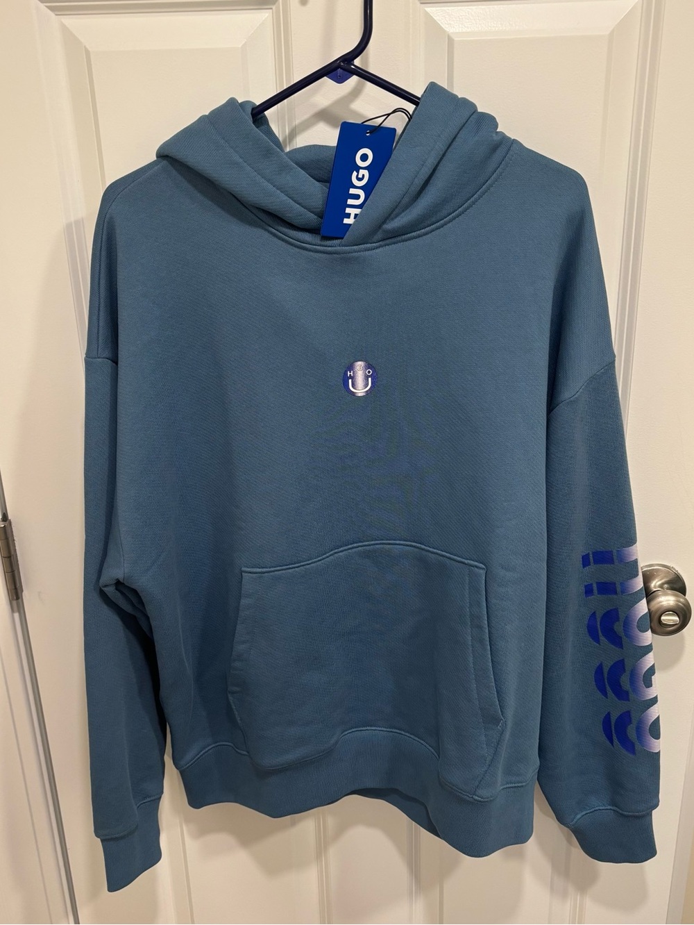 Hugo Boss Niftyhood Pullover Hoodie Men's Size Small Logo Cotton French Terry